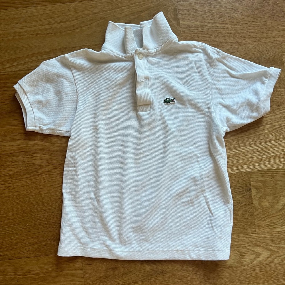 Lacoste Kids White Polo Shirt (US size 5, tag says 8)